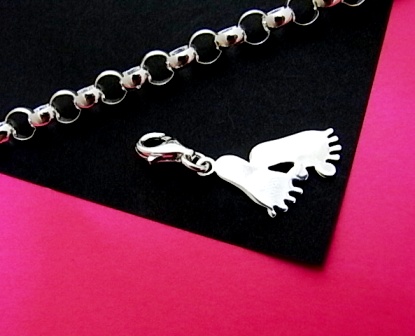 Colgante estilo Charms Pies de Plata de ley